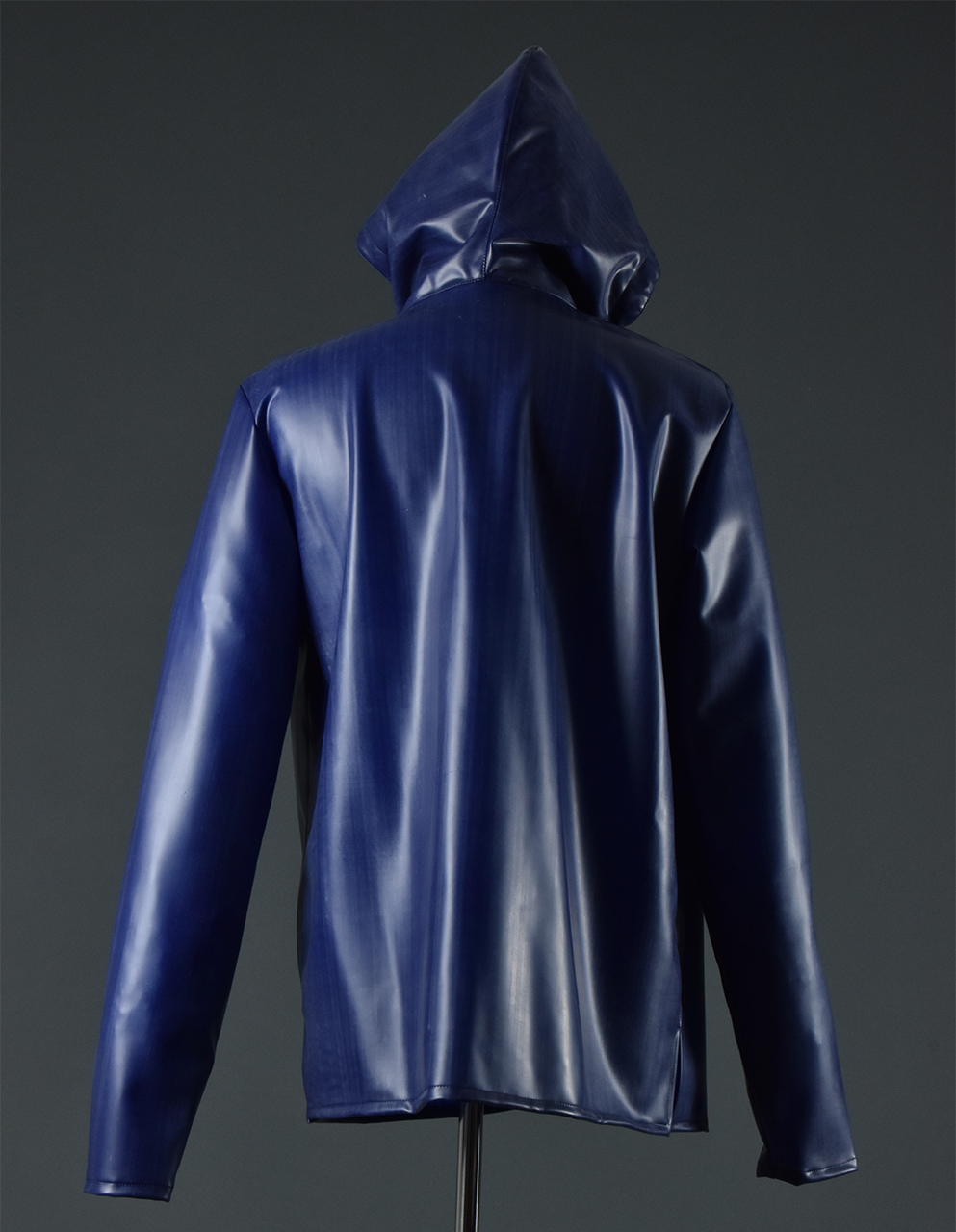 Dark blue latex sweater for men